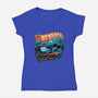 Bedrock Racing-Womens-V-Neck-Tee-glitchygorilla