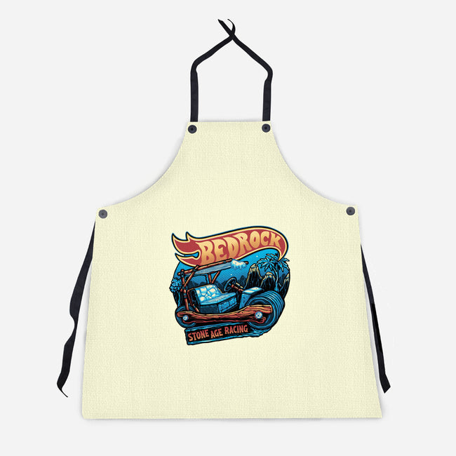 Bedrock Racing-Unisex-Kitchen-Apron-glitchygorilla