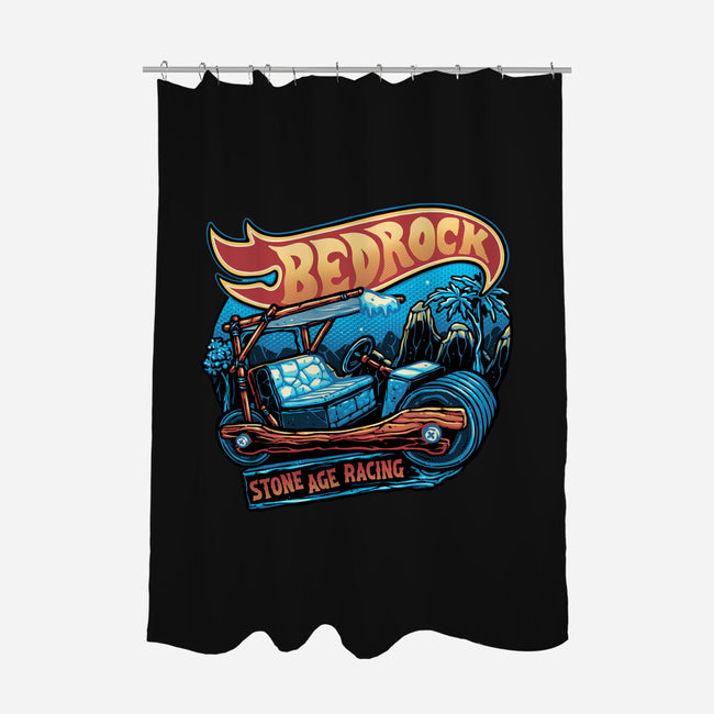 Bedrock Racing-None-Polyester-Shower Curtain-glitchygorilla