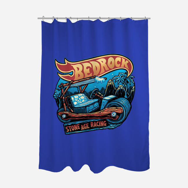 Bedrock Racing-None-Polyester-Shower Curtain-glitchygorilla
