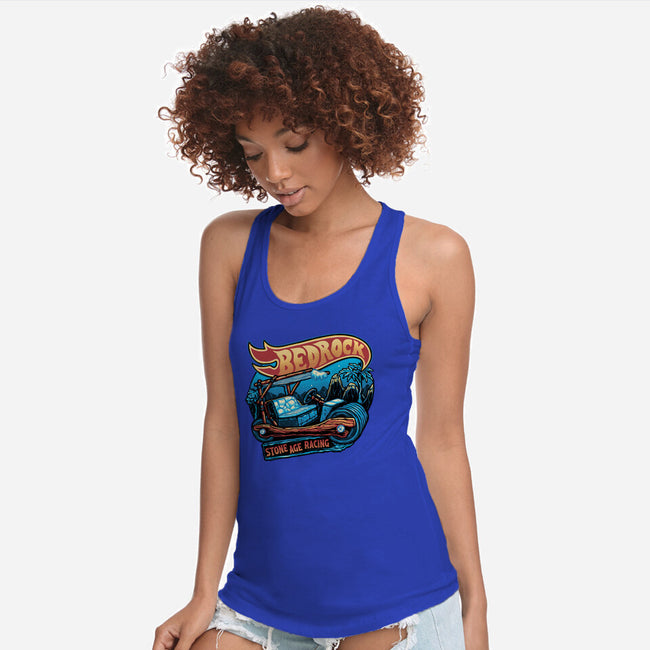 Bedrock Racing-Womens-Racerback-Tank-glitchygorilla