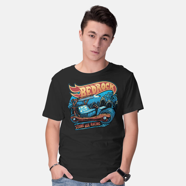 Bedrock Racing-Mens-Basic-Tee-glitchygorilla