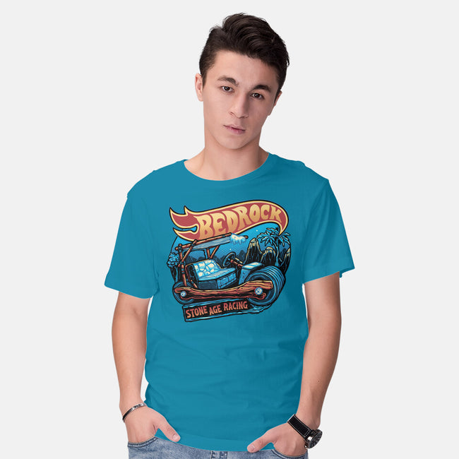 Bedrock Racing-Mens-Basic-Tee-glitchygorilla