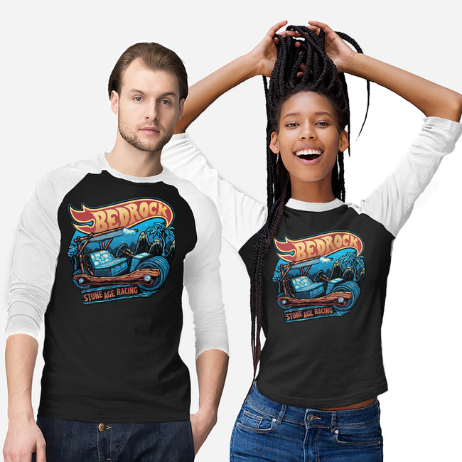 Bedrock Racing-Unisex-Baseball-Tee-glitchygorilla