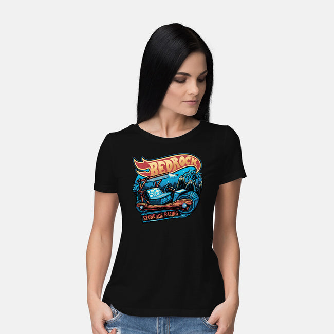 Bedrock Racing-Womens-Basic-Tee-glitchygorilla