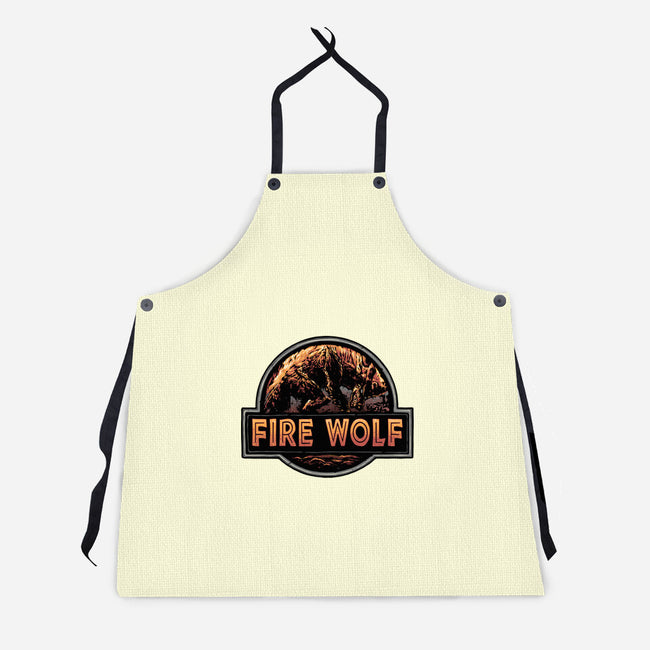 Wrath Of The Fire Wolf-Unisex-Kitchen-Apron-glitchygorilla