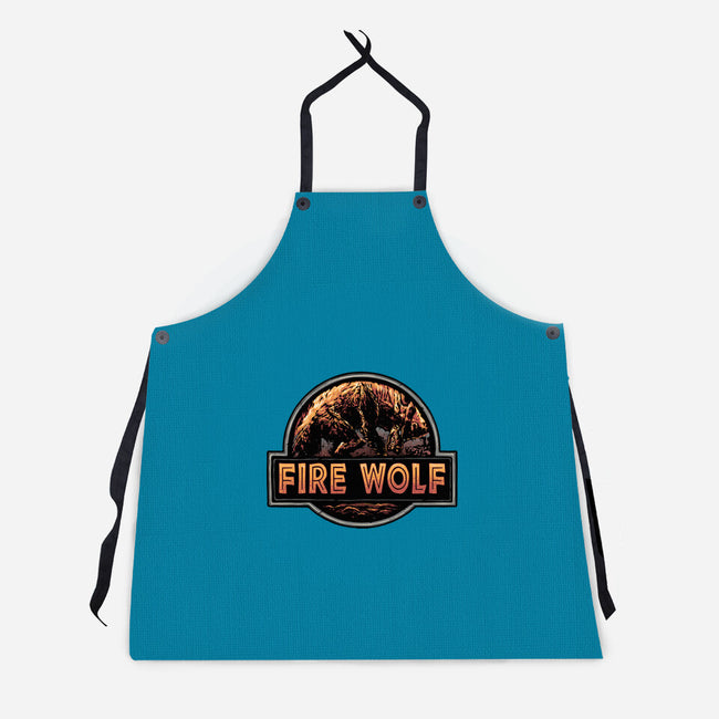 Wrath Of The Fire Wolf-Unisex-Kitchen-Apron-glitchygorilla