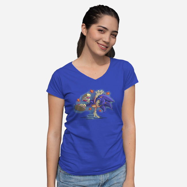 Too Slow-Womens-V-Neck-Tee-nickzzarto