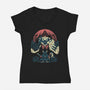 The Hunter And The Beast-Womens-V-Neck-Tee-Henrique Torres