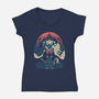 The Hunter And The Beast-Womens-V-Neck-Tee-Henrique Torres
