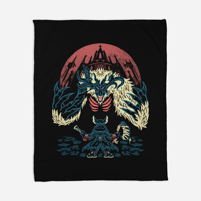 The Hunter And The Beast-None-Fleece-Blanket-Henrique Torres