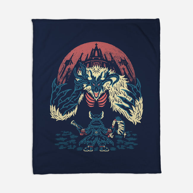 The Hunter And The Beast-None-Fleece-Blanket-Henrique Torres
