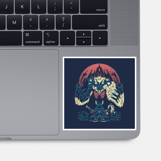 The Hunter And The Beast-None-Glossy-Sticker-Henrique Torres