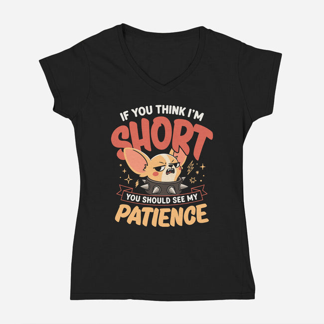 Short Patience-Womens-V-Neck-Tee-Popnotic