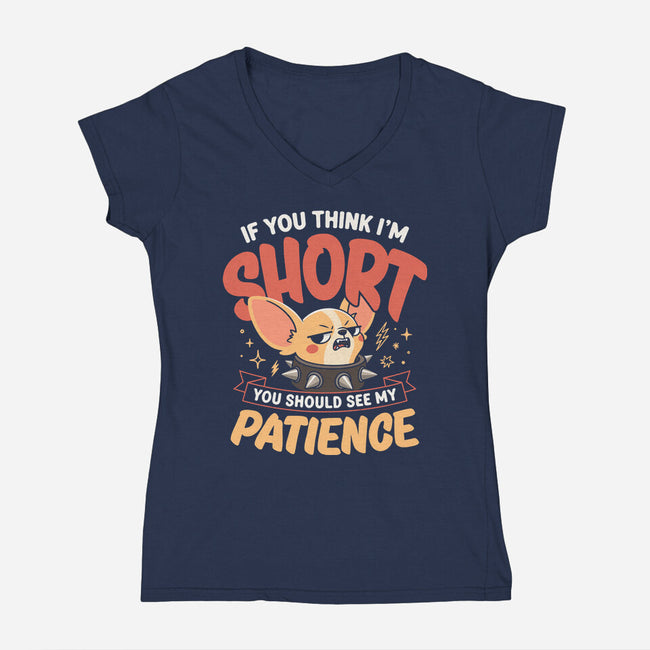 Short Patience-Womens-V-Neck-Tee-Popnotic