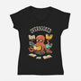 Octopus Overbooked-Womens-V-Neck-Tee-ducfrench