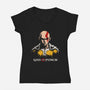 God Of Punch-Womens-V-Neck-Tee-ducfrench