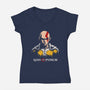 God Of Punch-Womens-V-Neck-Tee-ducfrench