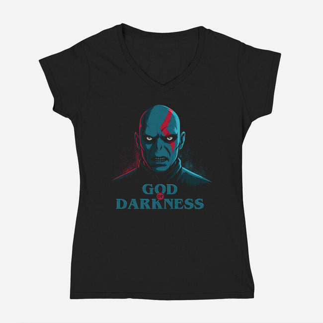 God Of Darkness-Womens-V-Neck-Tee-ducfrench
