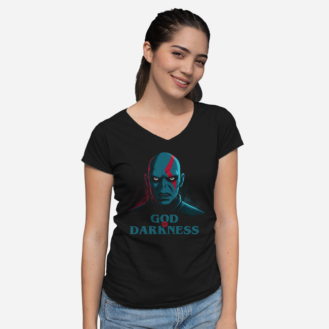 God Of Darkness-Womens-V-Neck-Tee-ducfrench