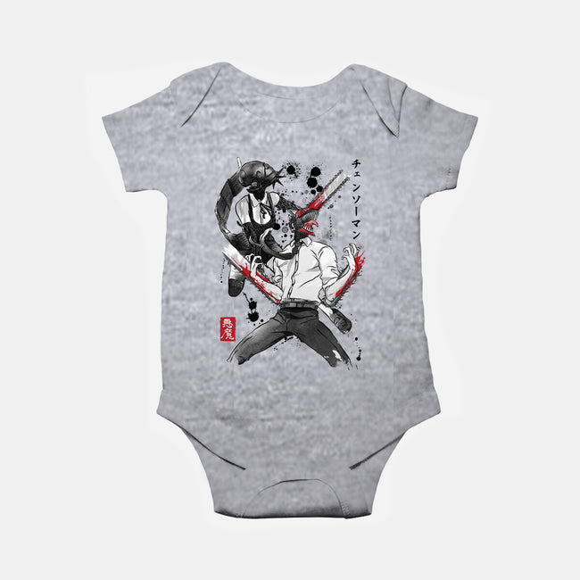 Chainsaw Man And The Bomb Girl-Baby-Basic-Onesie-DrMonekers