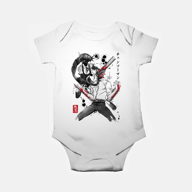Chainsaw Man And The Bomb Girl-Baby-Basic-Onesie-DrMonekers