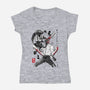 Chainsaw Man And The Bomb Girl-Womens-V-Neck-Tee-DrMonekers