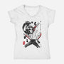 Chainsaw Man And The Bomb Girl-Womens-V-Neck-Tee-DrMonekers