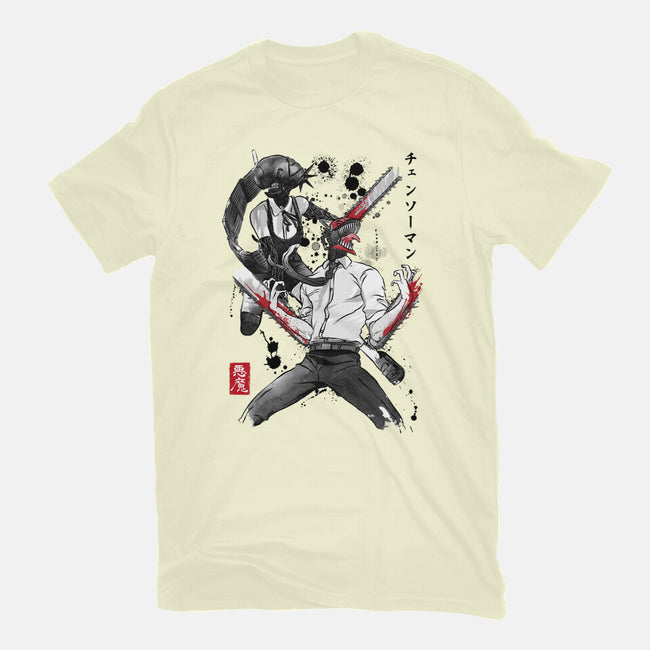 Chainsaw Man And The Bomb Girl-Mens-Premium-Tee-DrMonekers
