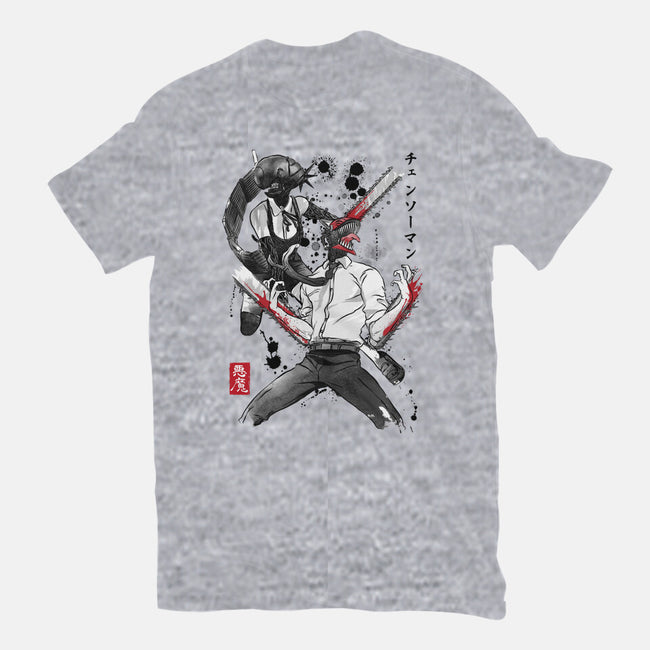 Chainsaw Man And The Bomb Girl-Mens-Premium-Tee-DrMonekers