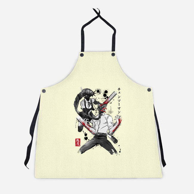 Chainsaw Man And The Bomb Girl-Unisex-Kitchen-Apron-DrMonekers