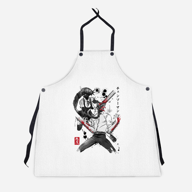 Chainsaw Man And The Bomb Girl-Unisex-Kitchen-Apron-DrMonekers