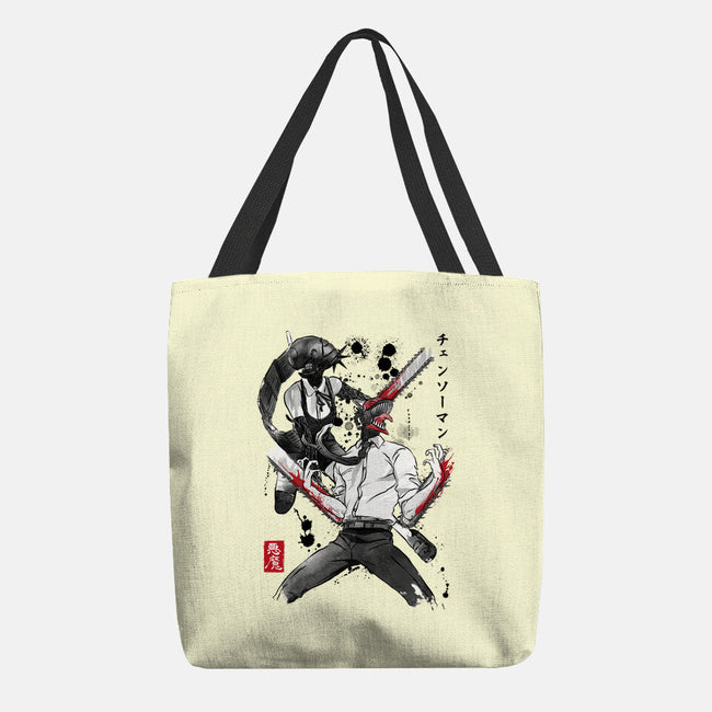 Chainsaw Man And The Bomb Girl-None-Basic Tote-Bag-DrMonekers