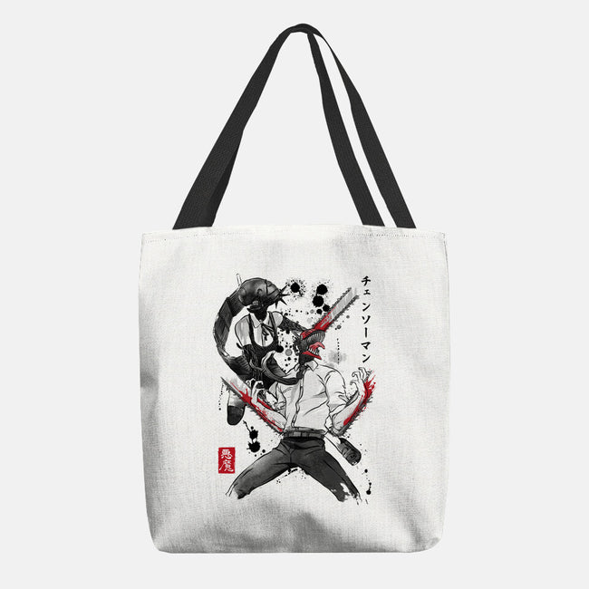 Chainsaw Man And The Bomb Girl-None-Basic Tote-Bag-DrMonekers