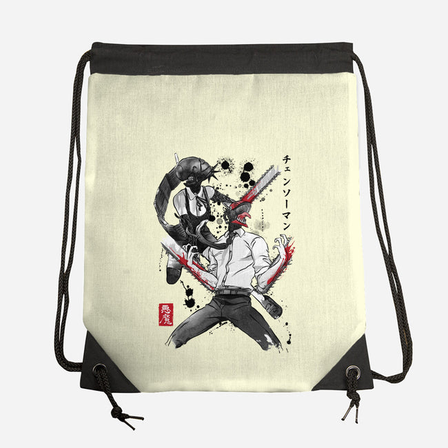 Chainsaw Man And The Bomb Girl-None-Drawstring-Bag-DrMonekers
