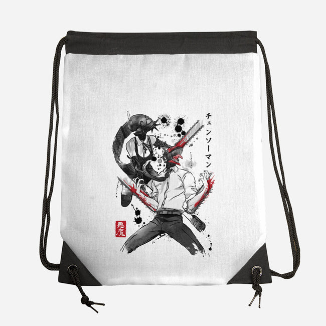 Chainsaw Man And The Bomb Girl-None-Drawstring-Bag-DrMonekers