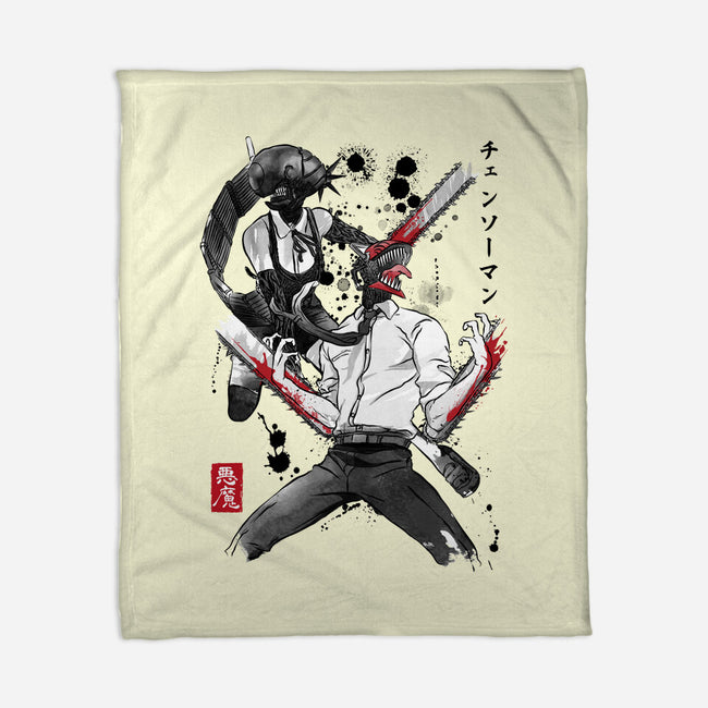 Chainsaw Man And The Bomb Girl-None-Fleece-Blanket-DrMonekers