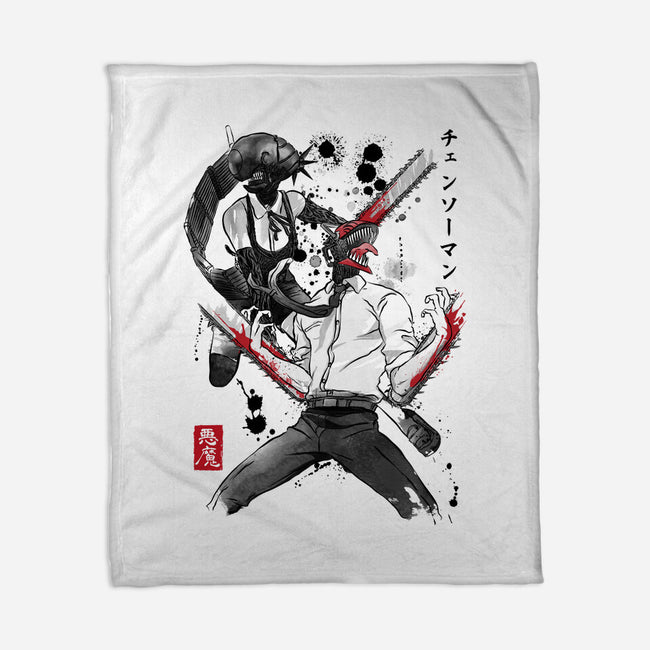 Chainsaw Man And The Bomb Girl-None-Fleece-Blanket-DrMonekers
