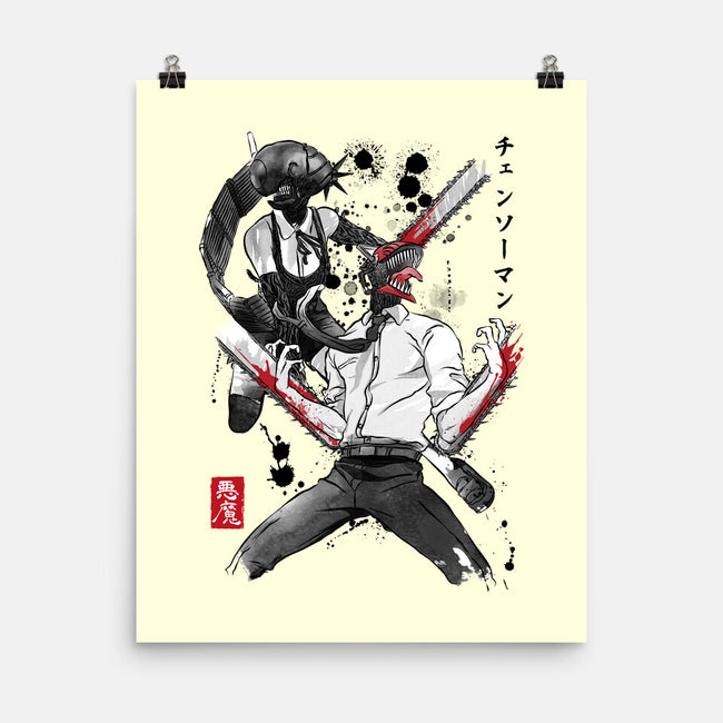 Chainsaw Man And The Bomb Girl-None-Matte-Poster-DrMonekers