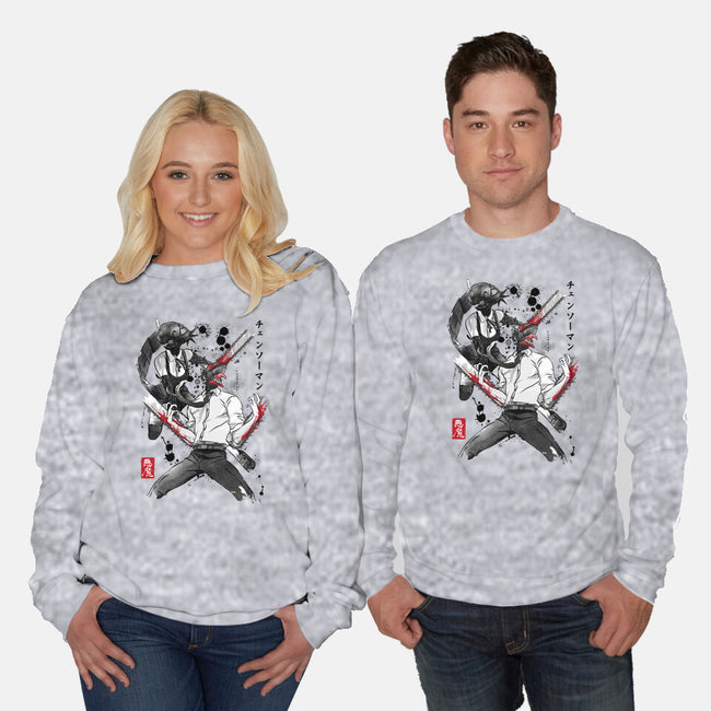 Chainsaw Man And The Bomb Girl-Unisex-Crew Neck-Sweatshirt-DrMonekers