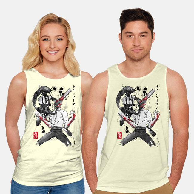 Chainsaw Man And The Bomb Girl-Unisex-Basic-Tank-DrMonekers
