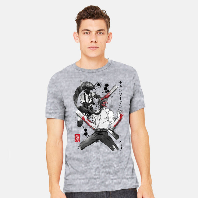 Chainsaw Man And The Bomb Girl-Mens-Heavyweight-Tee-DrMonekers