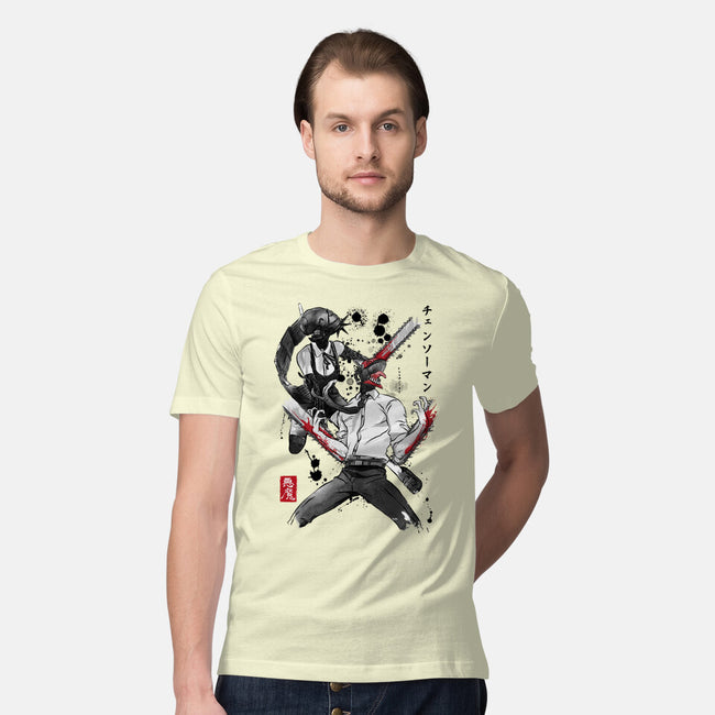 Chainsaw Man And The Bomb Girl-Mens-Premium-Tee-DrMonekers