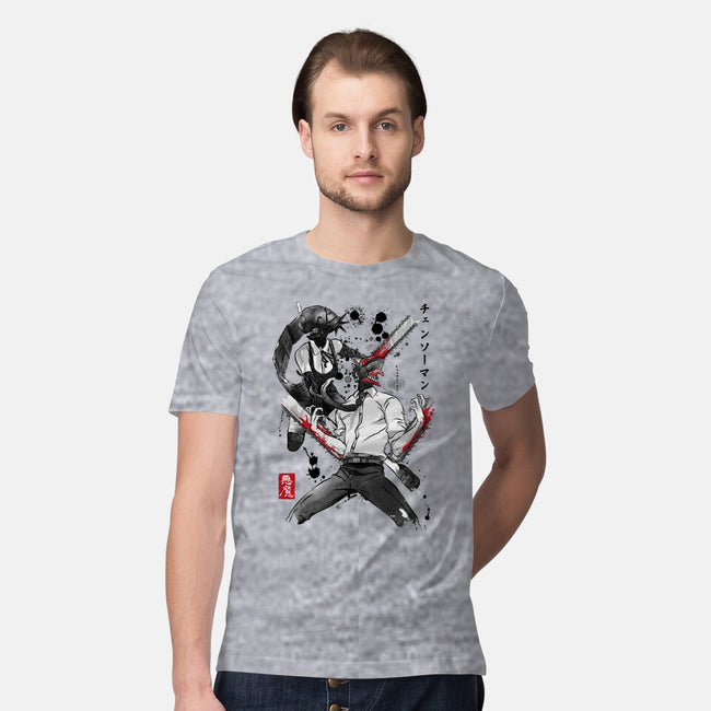 Chainsaw Man And The Bomb Girl-Mens-Premium-Tee-DrMonekers