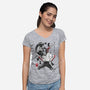 Chainsaw Man And The Bomb Girl-Womens-V-Neck-Tee-DrMonekers