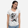 Chainsaw Man And The Bomb Girl-Womens-V-Neck-Tee-DrMonekers