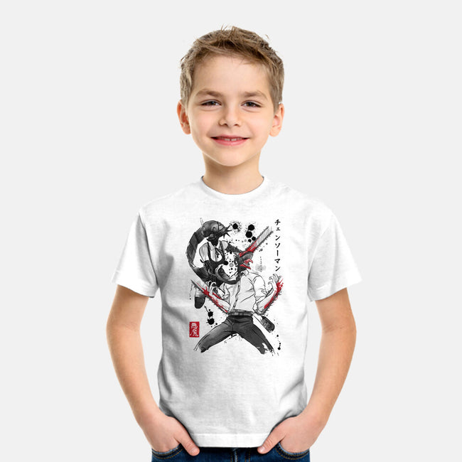 Chainsaw Man And The Bomb Girl-Youth-Basic-Tee-DrMonekers