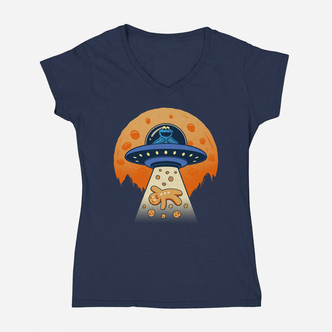 Cookie Ubduction-Womens-V-Neck-Tee-erion_designs