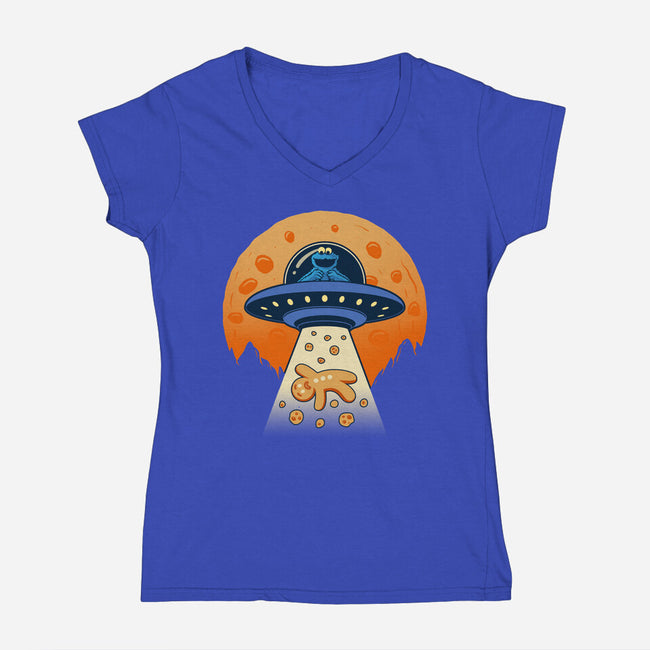 Cookie Ubduction-Womens-V-Neck-Tee-erion_designs