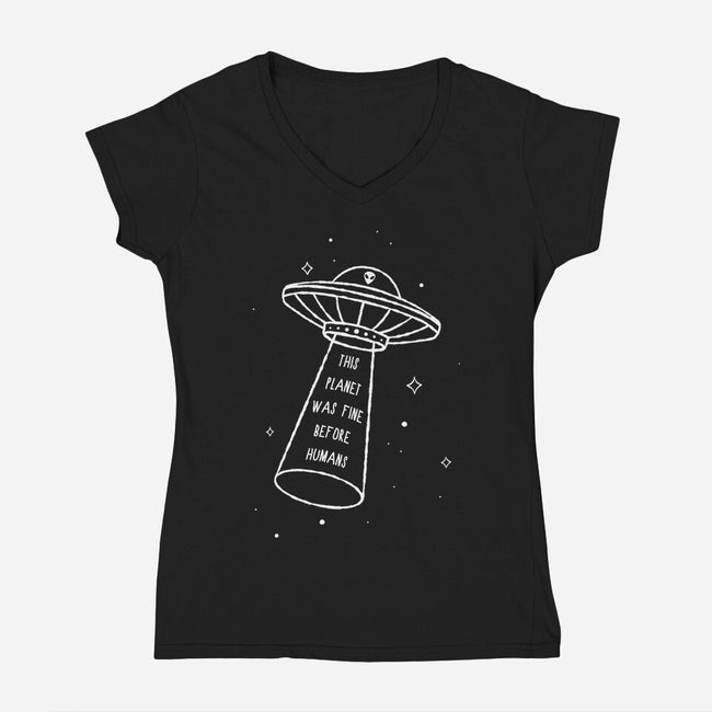 This Planet Was Fine-Womens-V-Neck-Tee-XYZ Studio